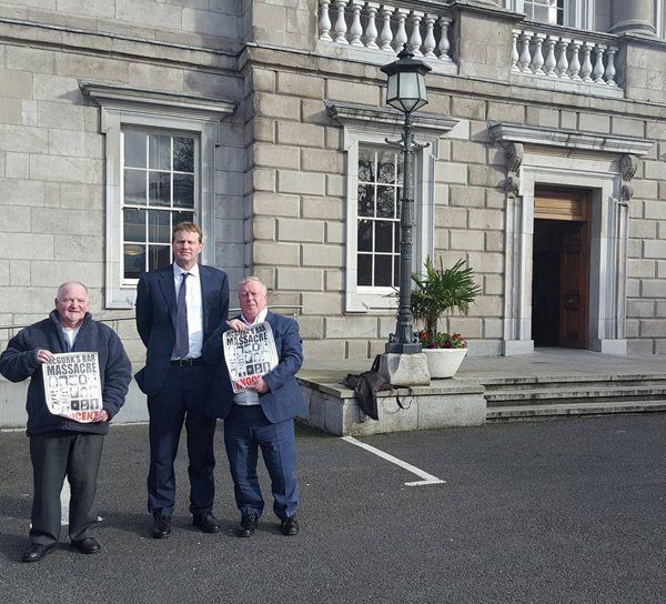 McGurk's Bar Families Meet With Fianna Fáil Justice and Equality Spokesperson 1 Justice and Equality Spokesperson, Jim O'Callaghan (centre), meets with McGurk's Bar family members, Frank McLaughlin (left) and Robert McClenaghan (right)