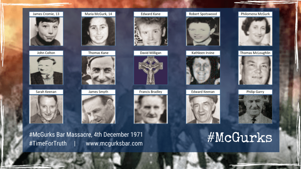 #McGurks Bar Massacre, 4th December 1971 Victims
