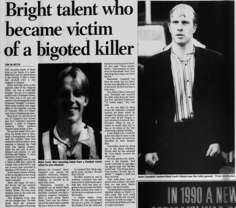 The Scotsman 6th June 1997 Jason Campbell's cuthroat murder of Mark Scott